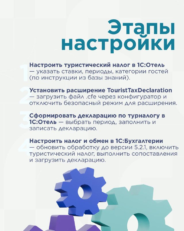 Туристический налог, выгрузка в 1С:Бухгалтерию. — карточка 3
